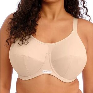 Elomi Energise Nude Beige Underwire Sports J Hook Bra Size 38DD